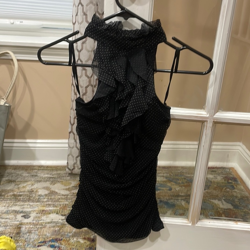 Black halter top with a ruffled center from Charlotte Russe